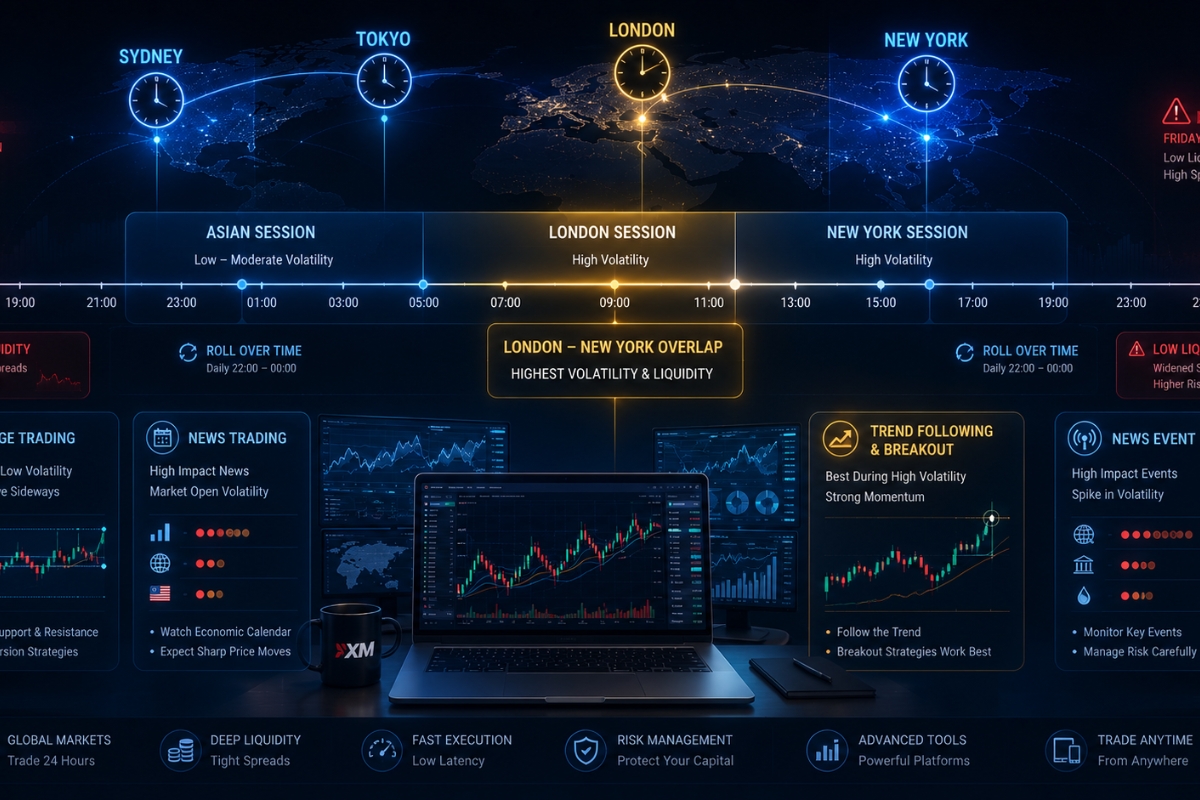 Best trading time on XM for different strategies