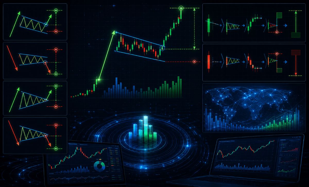 Breakout trading strategy using flag and pennant patterns