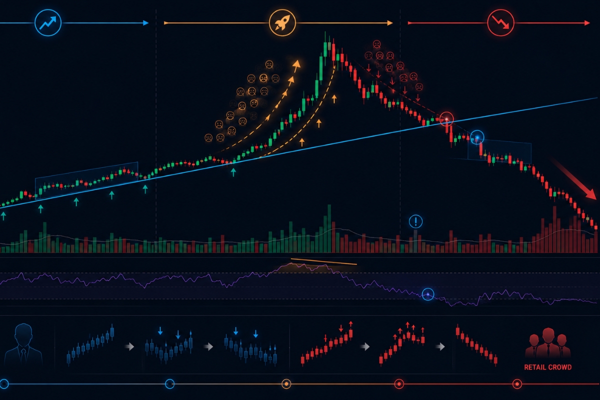 Bump and run reversal pattern in technical analysis