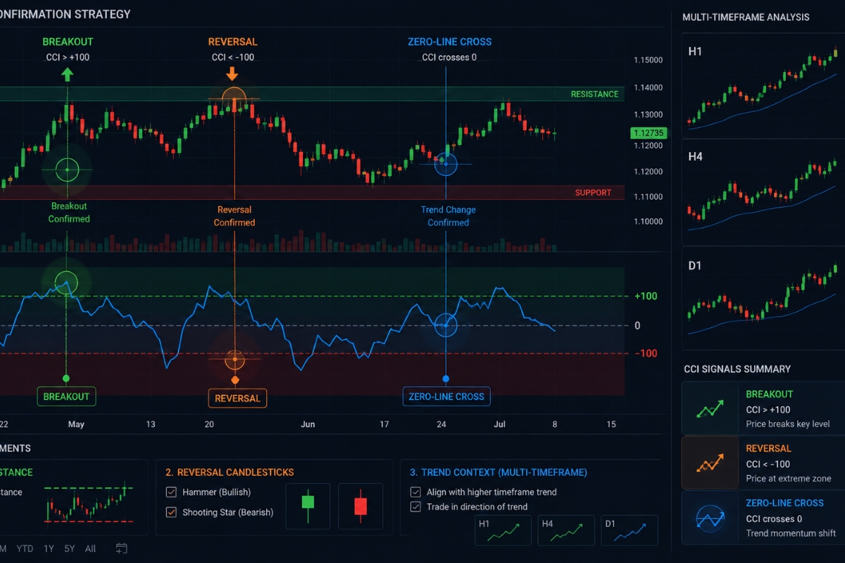 CCI indicator signals and trade confirmation