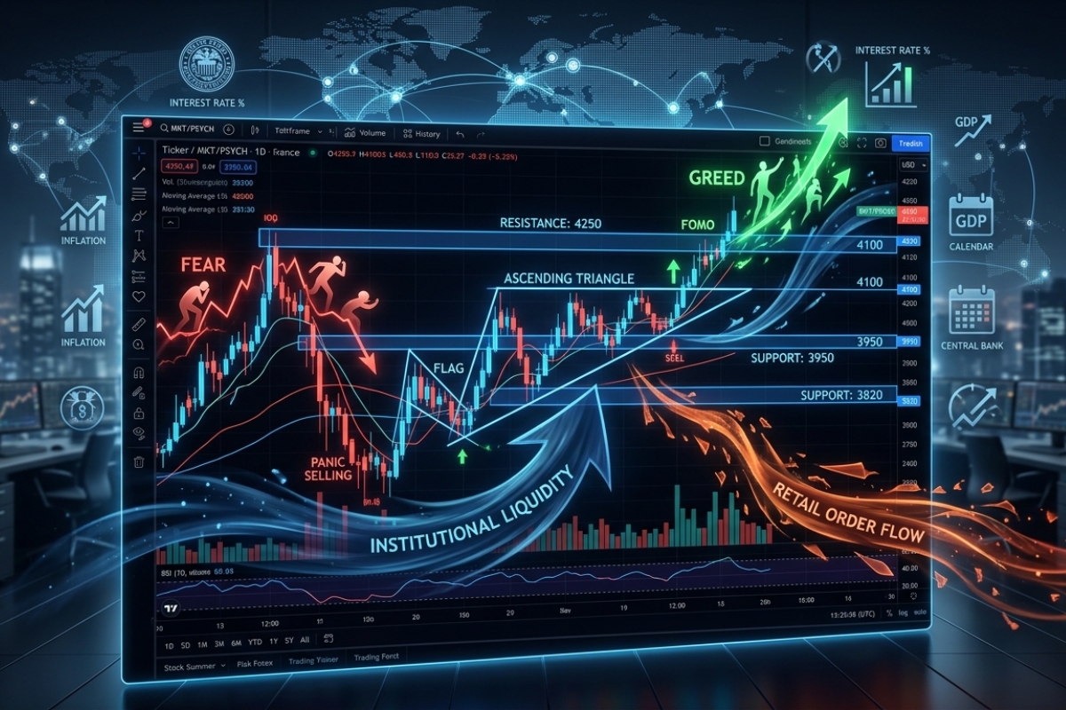 Chart pattern and market behavior interpretation