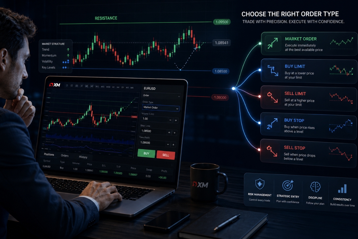 Choosing the right order type when Place trade XM