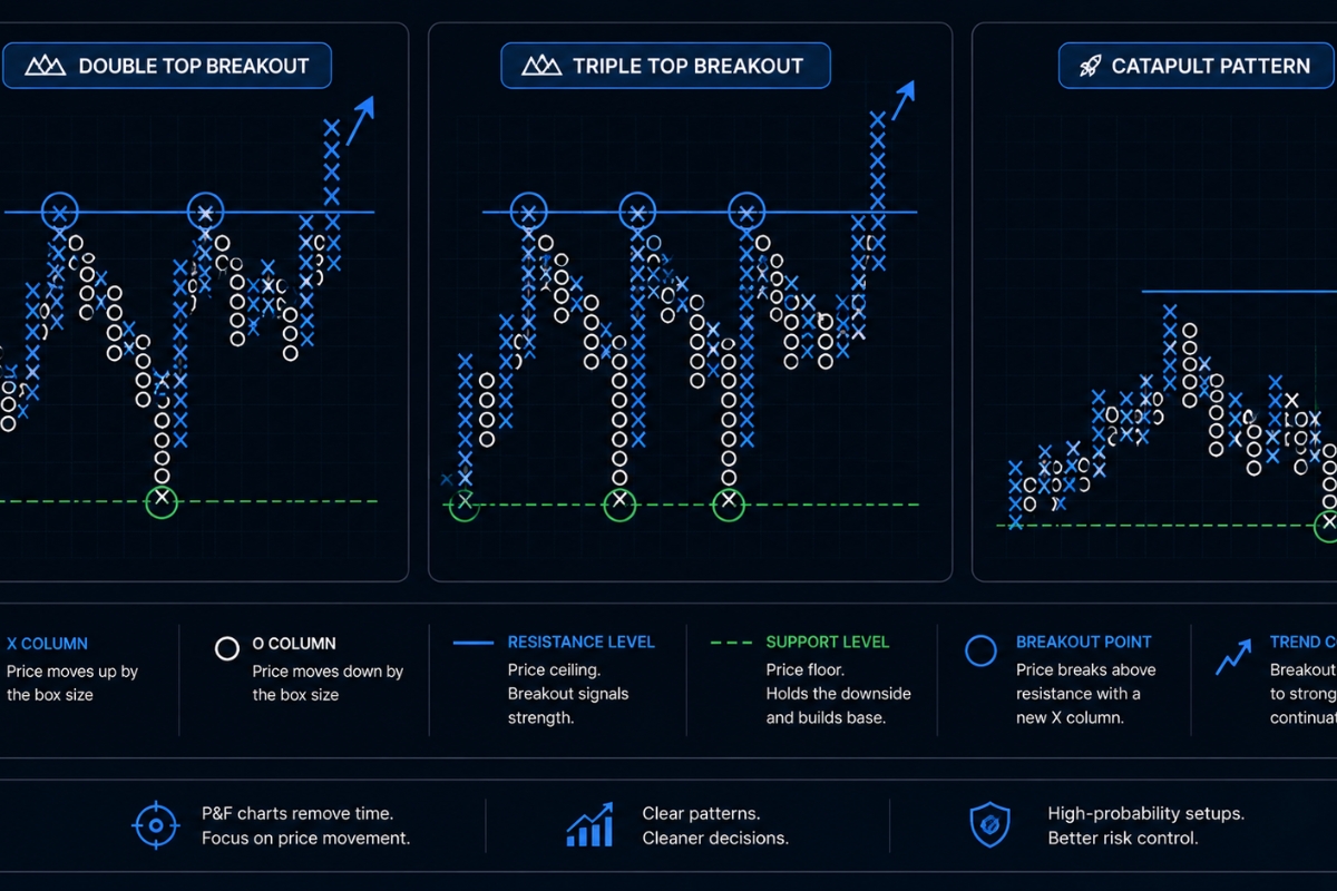 Common patterns in point and figure charts