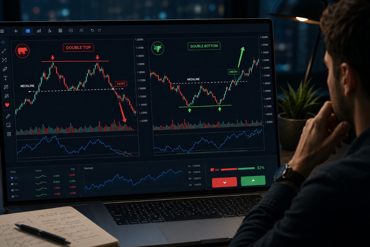 Double Top and Bottom Chart Patterns: Structure, Signals, Trading, Strategy