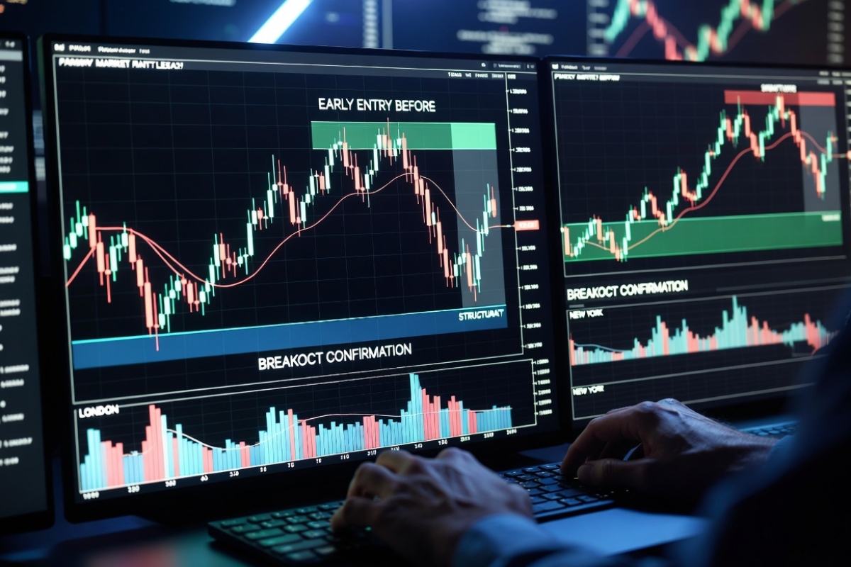 Entry timing when trading chart patterns