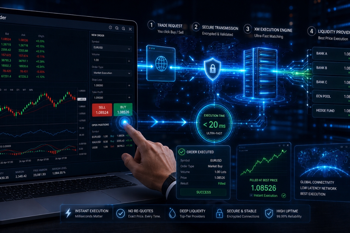 Execution system and order handling XM WebTrader