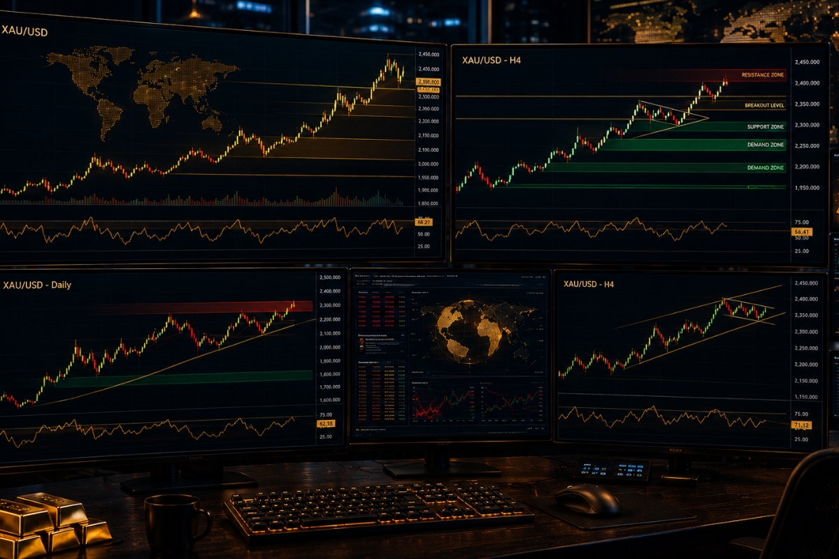 Gold analysis using forex charts