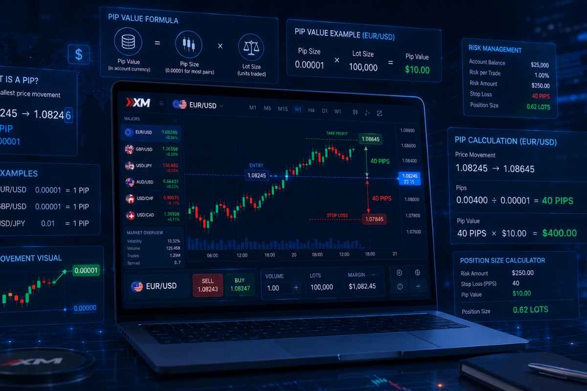 How to calculate pips on XM trading platform?