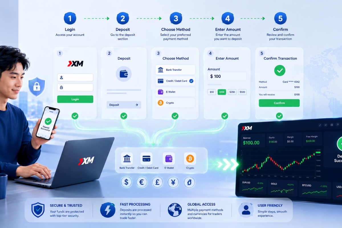 How to deposit money in XM step by step?