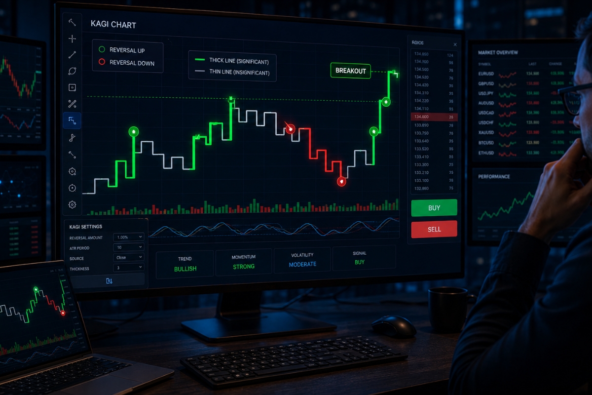 Kagi Chart: Structure, Trading Signals, How to Trade on the Platform