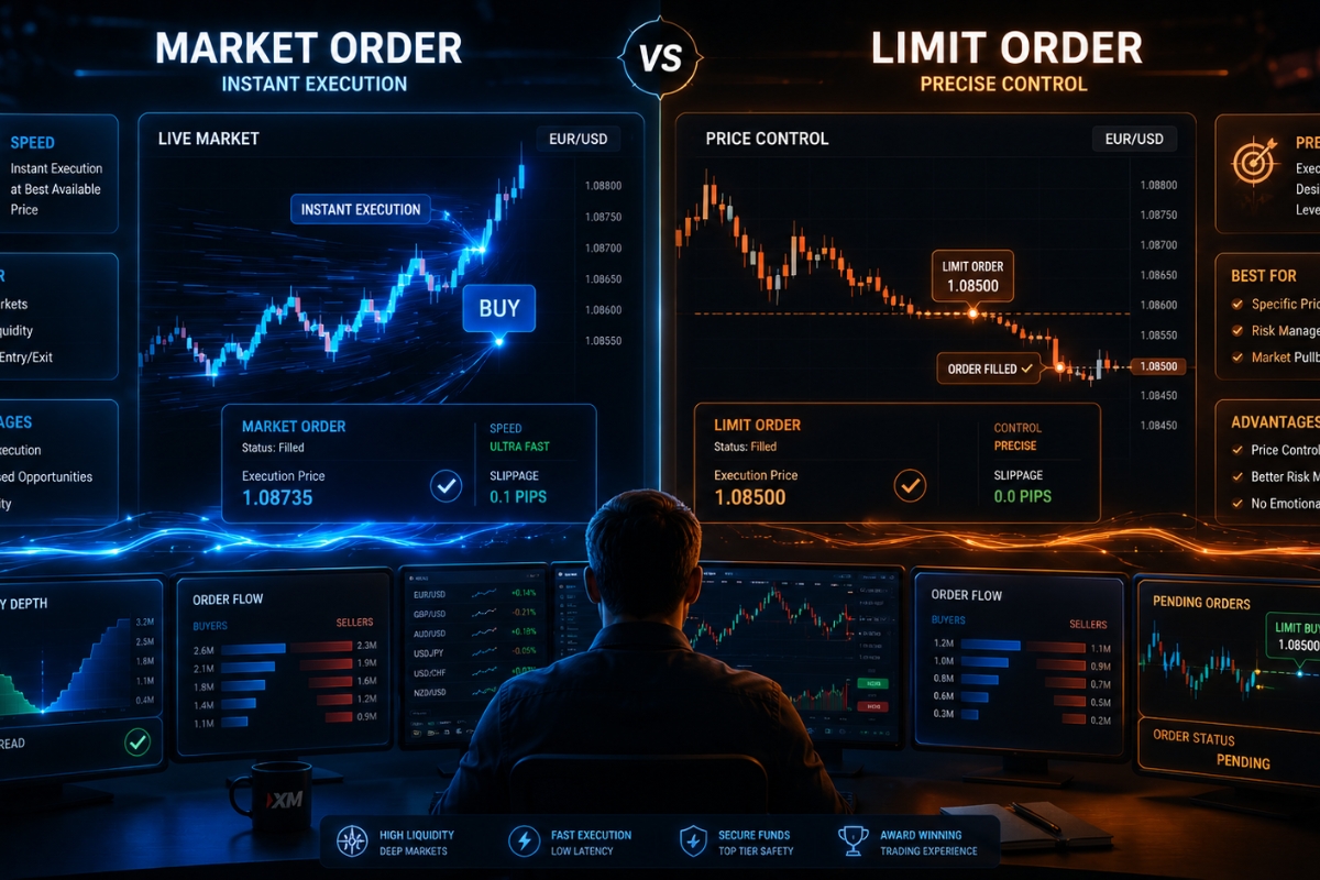 Market orders vs limit orders in trading