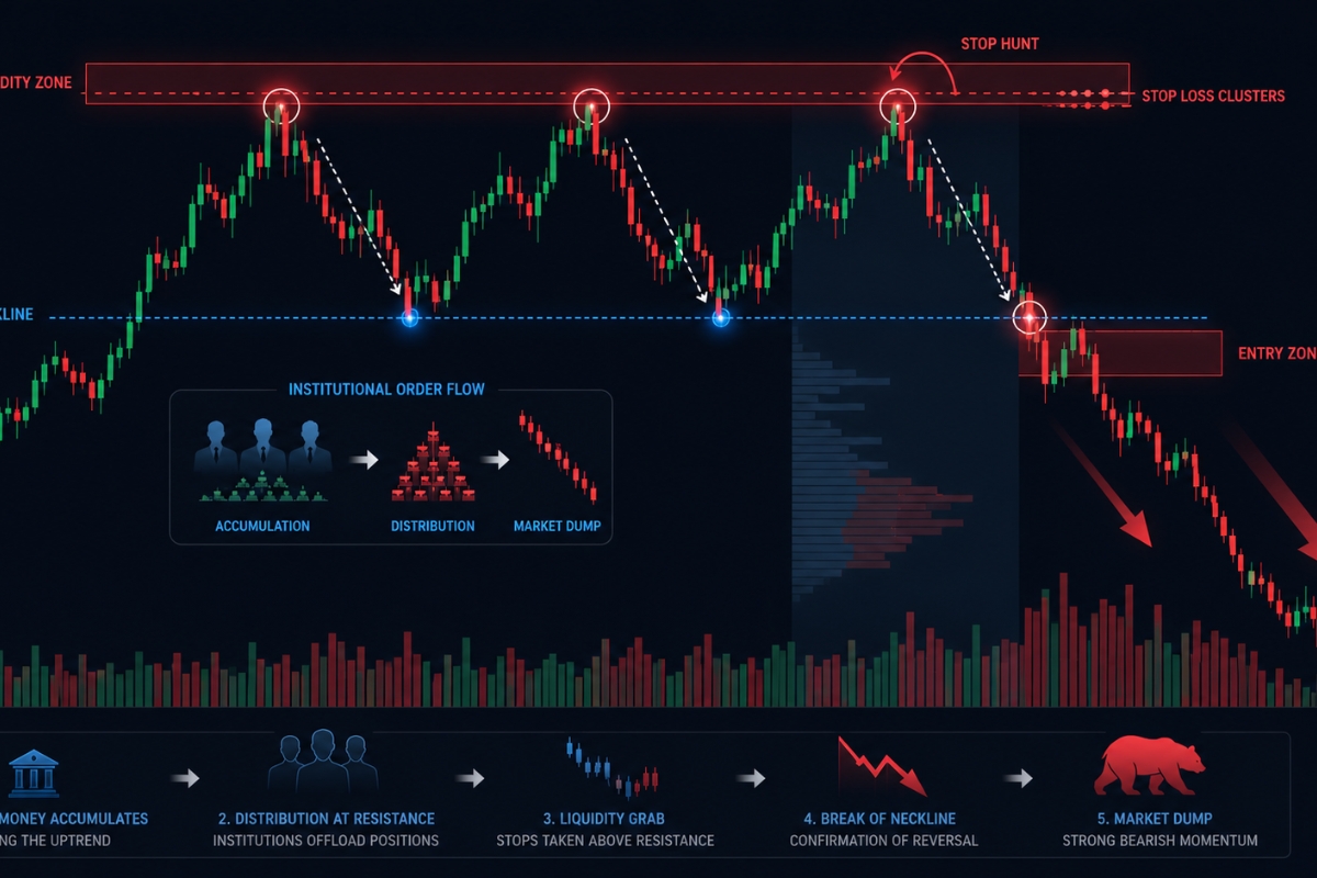 Market reversal logic behind triple patterns