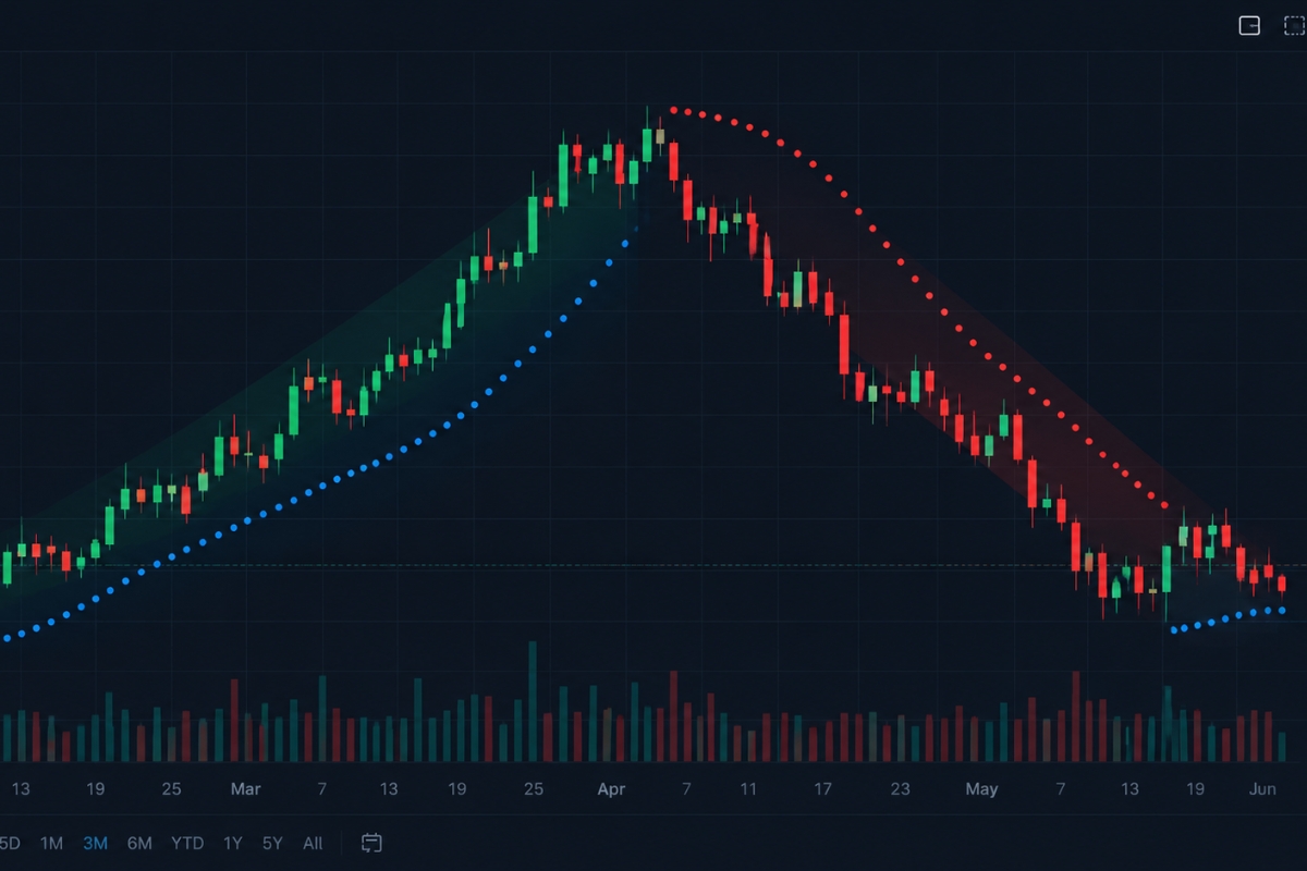 Parabolic SAR indicator and trend identification