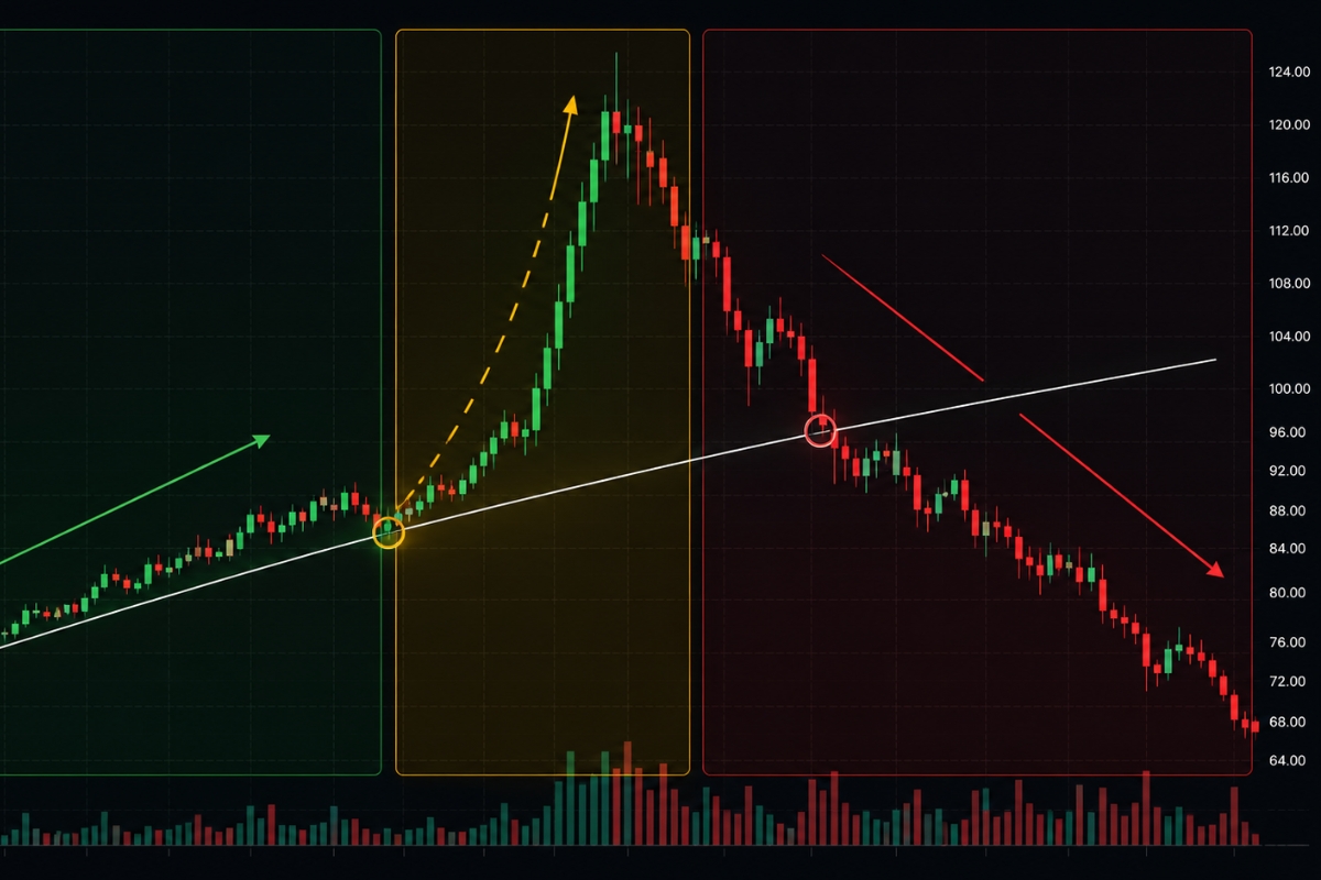 Phases of bump and run reversal pattern