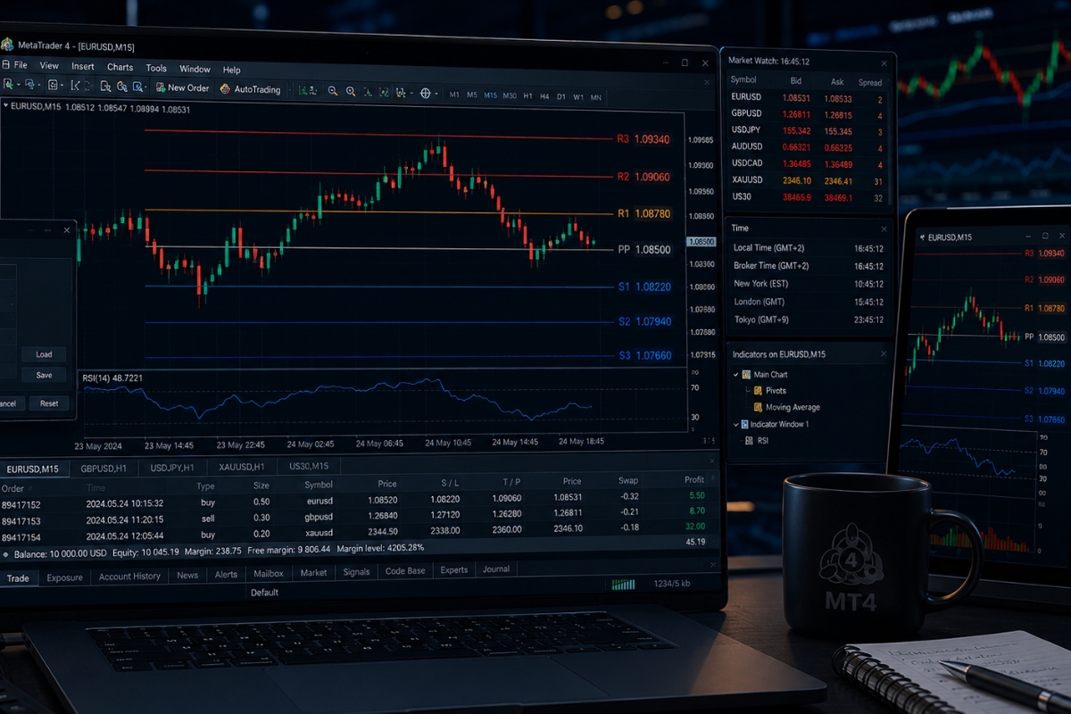 Pivot points MT4 settings and indicator setup