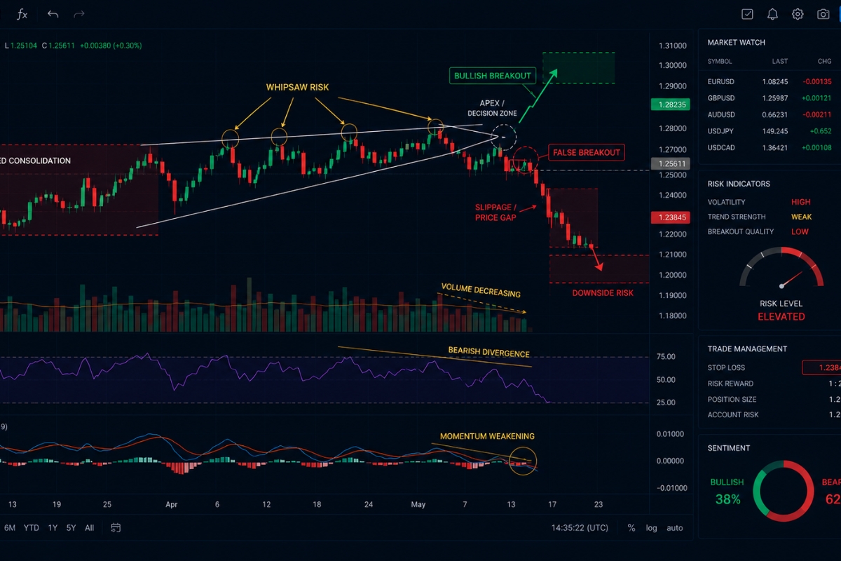 Risk factors in wedge pattern trading