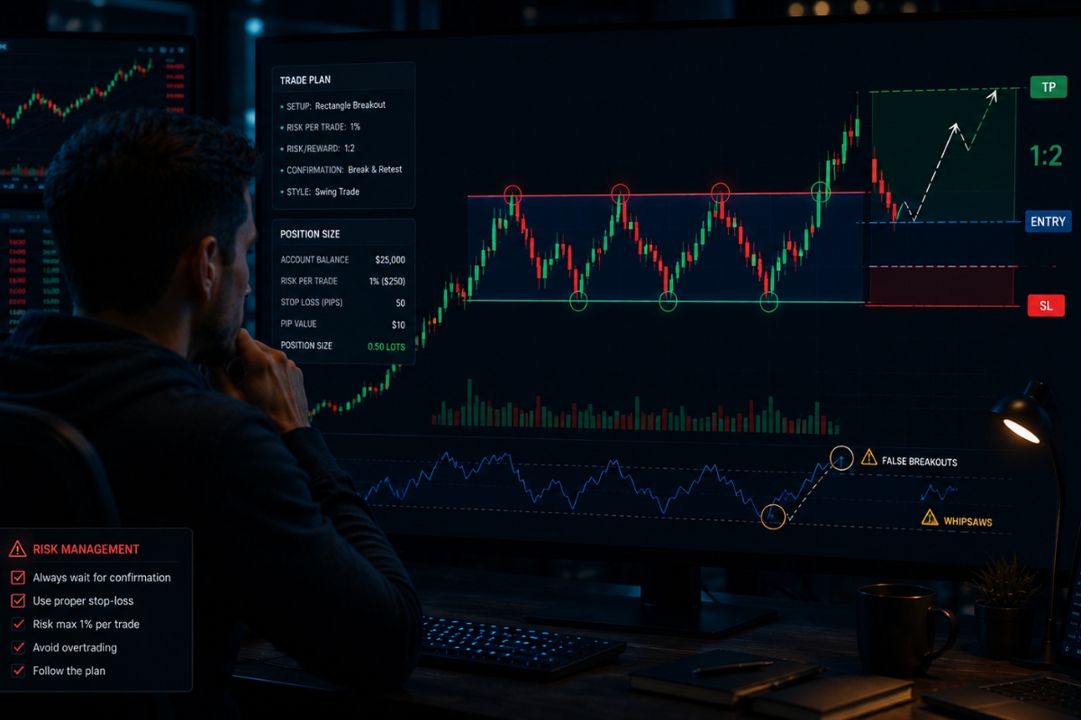 Risk management in rectangle pattern trading