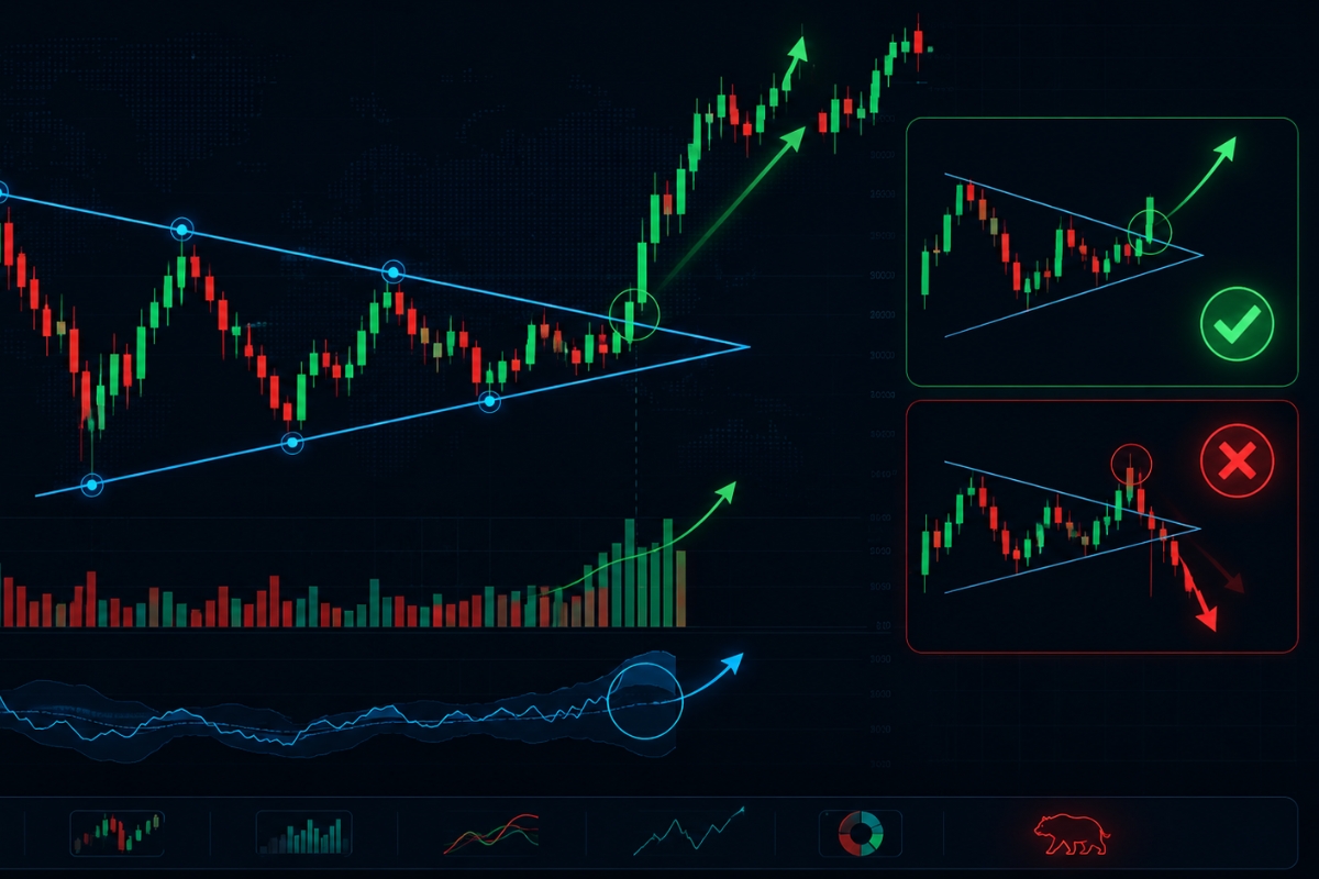 Signals and breakout confirmation triangle pattern