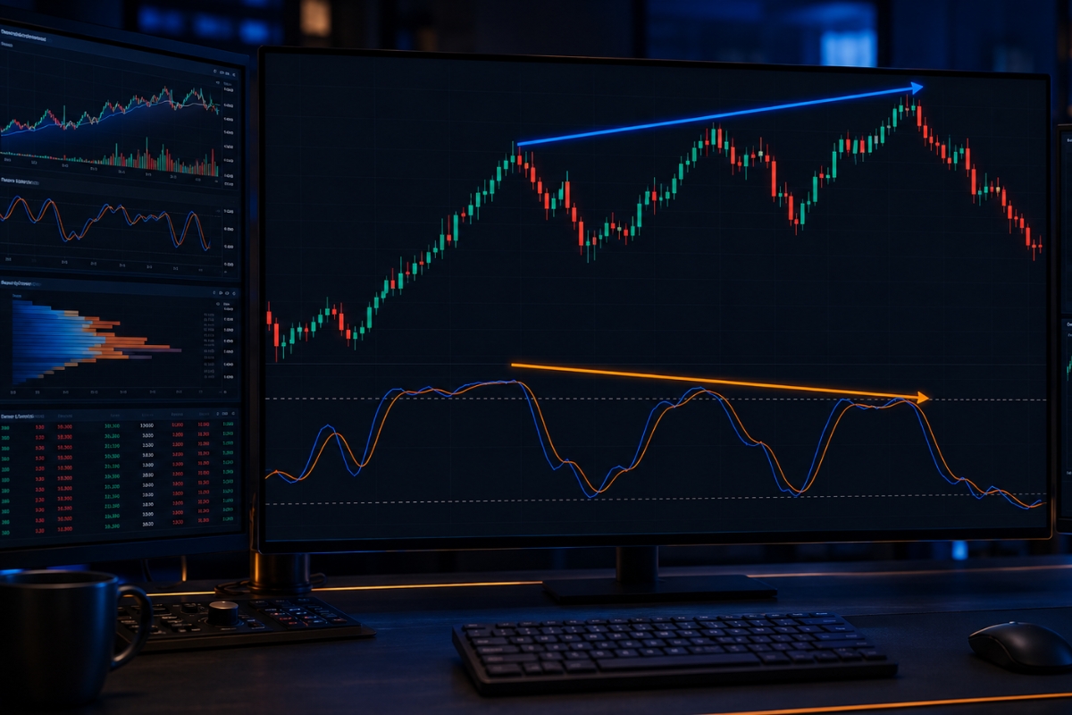 Stochastic oscillator divergence in trading analysis