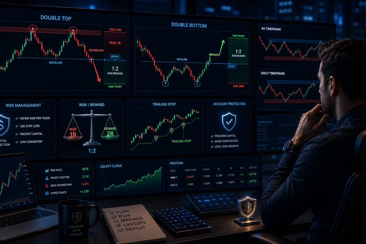 Strategy optimization and risk management for double patterns