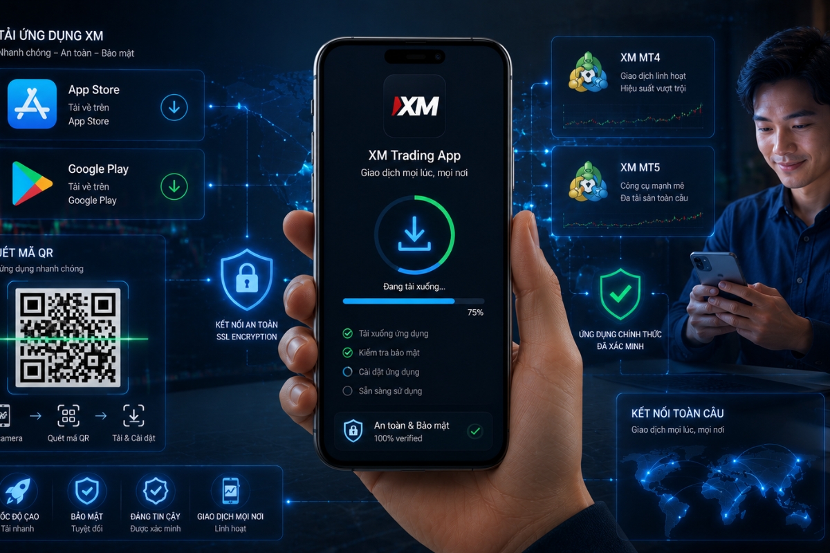 The process of downloading and installing the XM mobile app