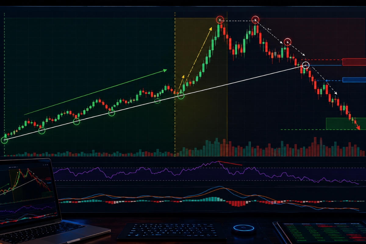 Trade setup using bump and run reversal pattern