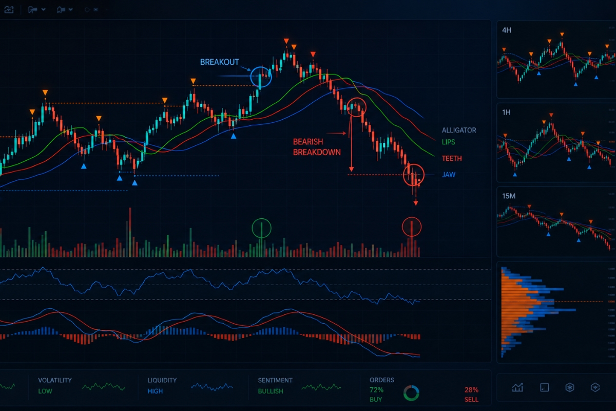 Trading signals from fractal trading strategy