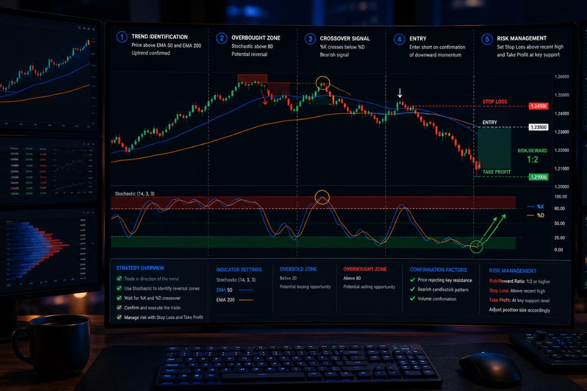 Trading strategy and application stochastic oscillator