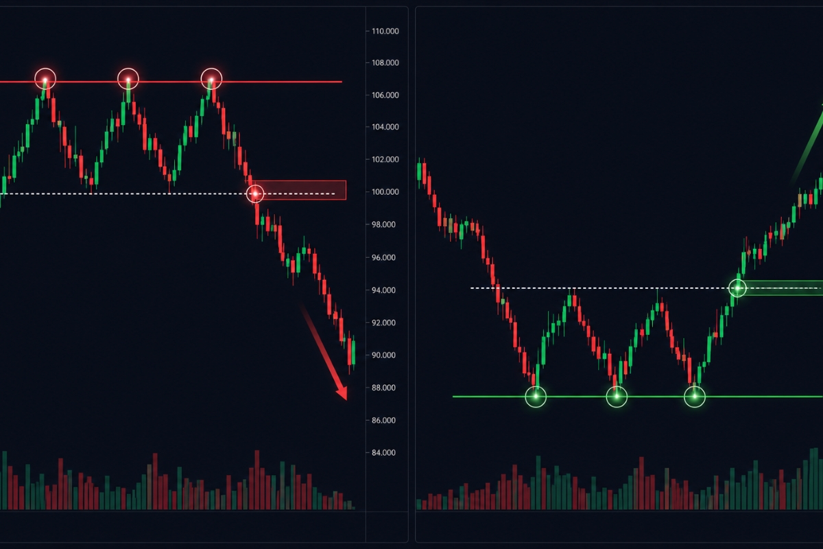 Triple Top And Triple Bottom Pattern in market context
