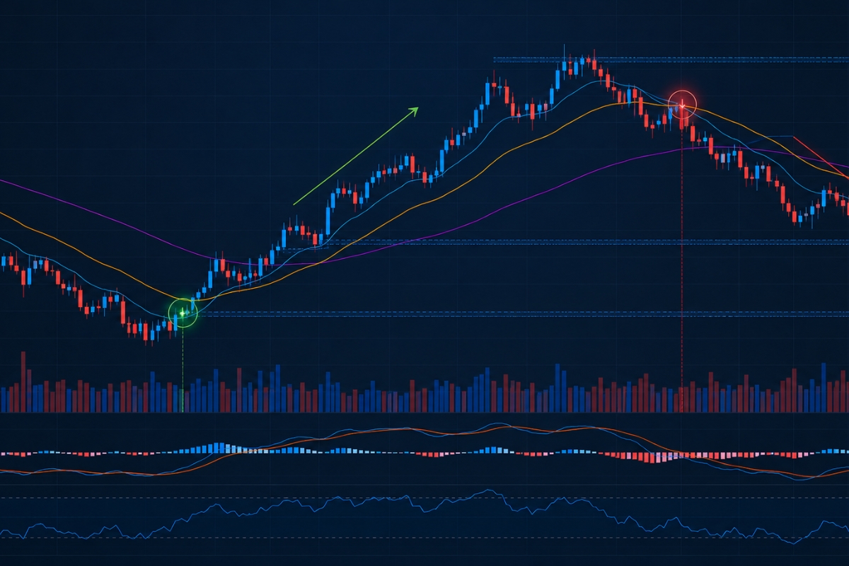 Using moving averages to analyze market trends