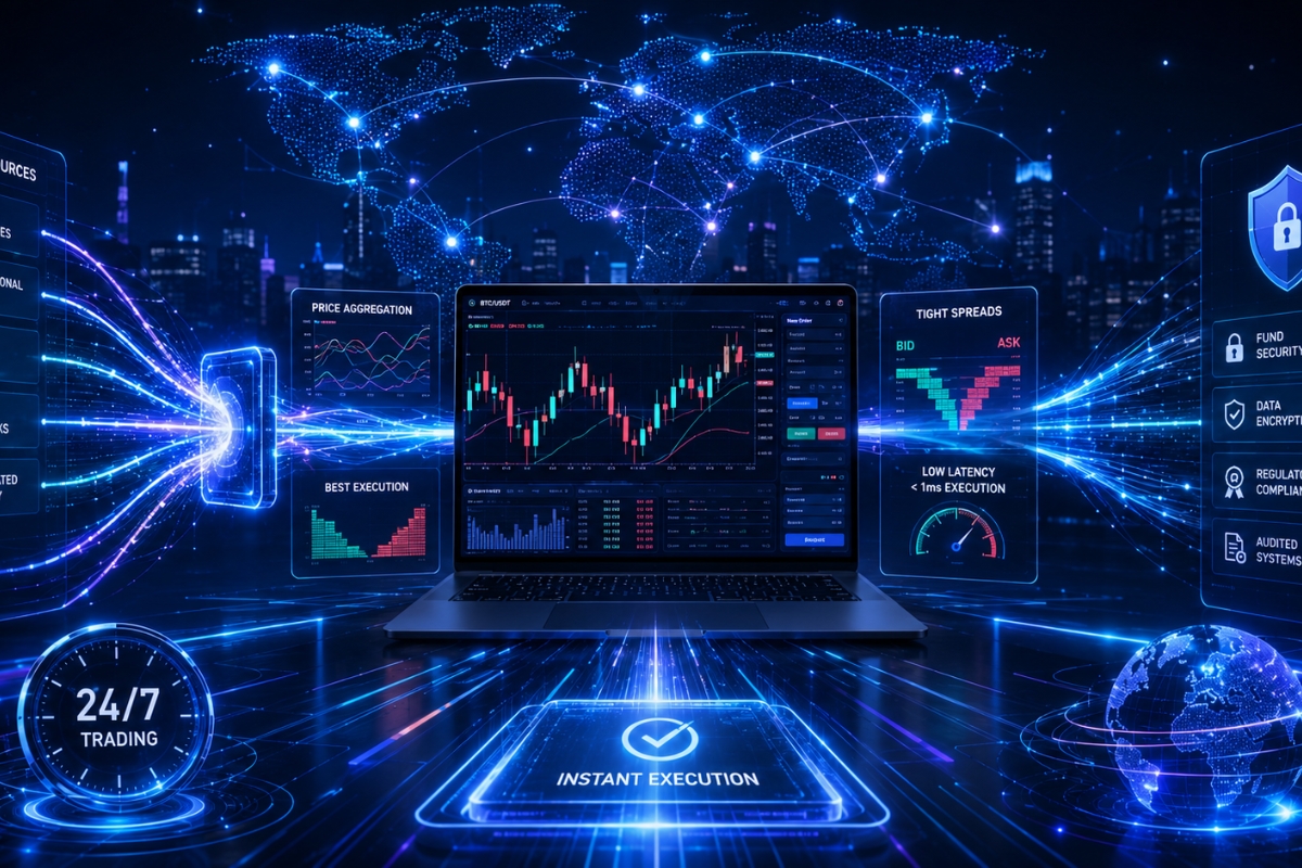 XM crypto trading environment and execution model