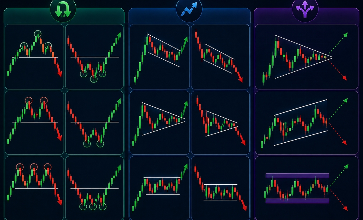 Các mô hình giá trong Forex được chia thành những nhóm nào?