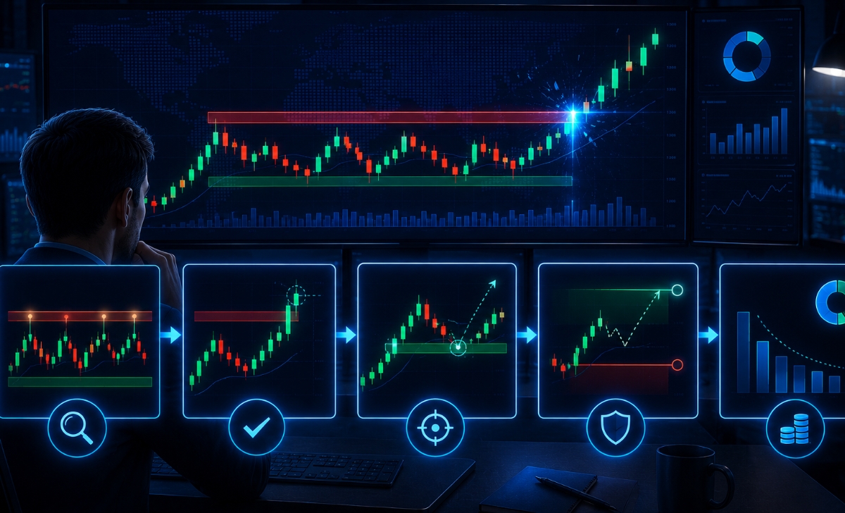 Cách giao dịch breakout an toàn trong Forex gồm những bước nào?