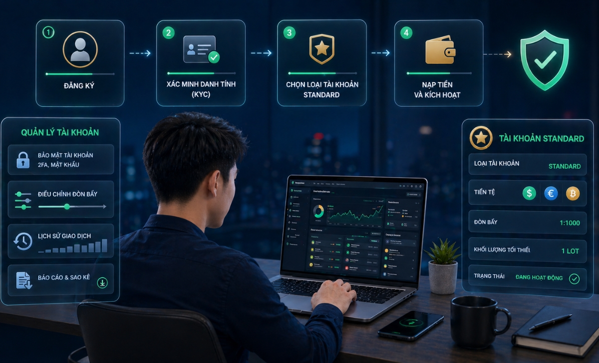 Cách mở và quản lý tài khoản Standard XM