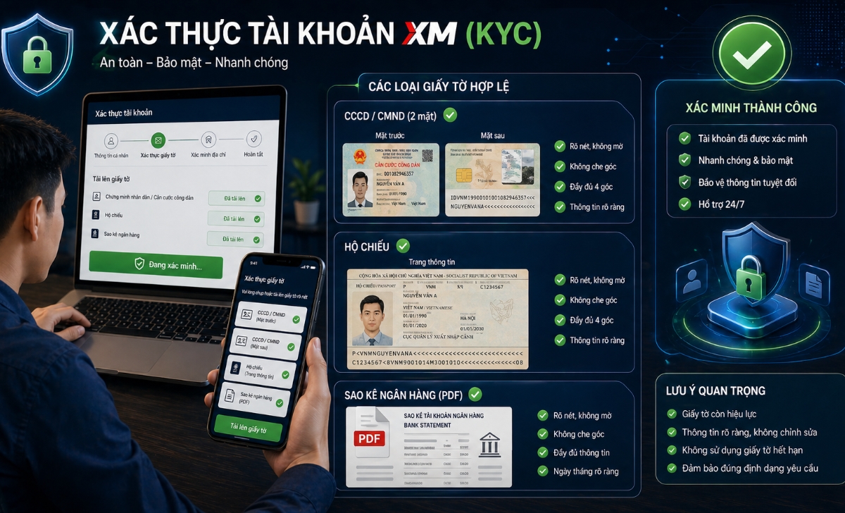 Cách xác thực hồ sơ đăng ký sàn XM thành công 100%