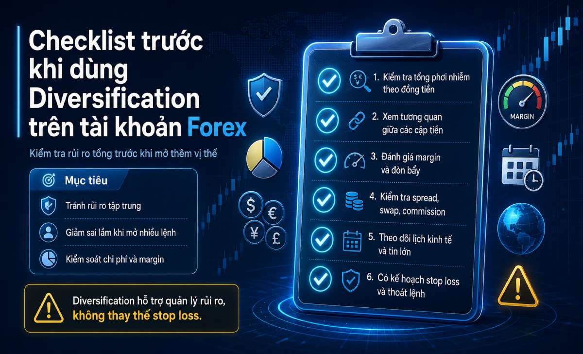 Checklist trước khi dùng Diversification trên tài khoản Forex Checklist trước khi dùng Diversification trên tài khoản Forex