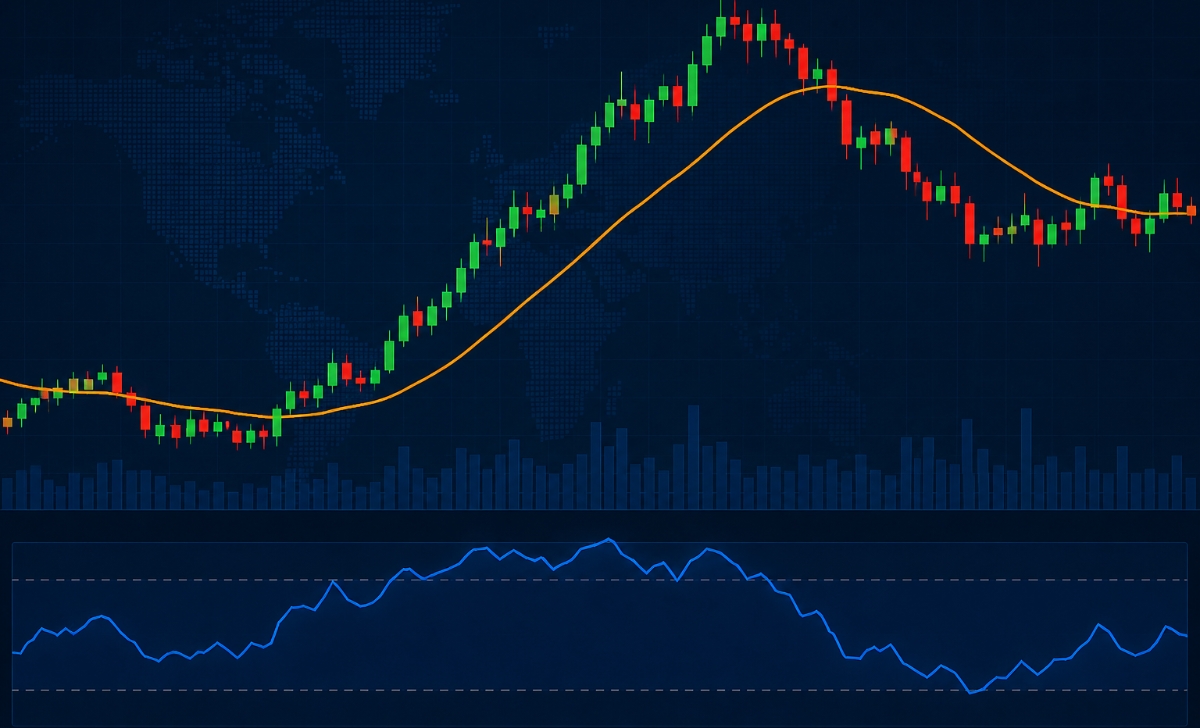 Đường MA hiển thị trên biểu đồ Forex