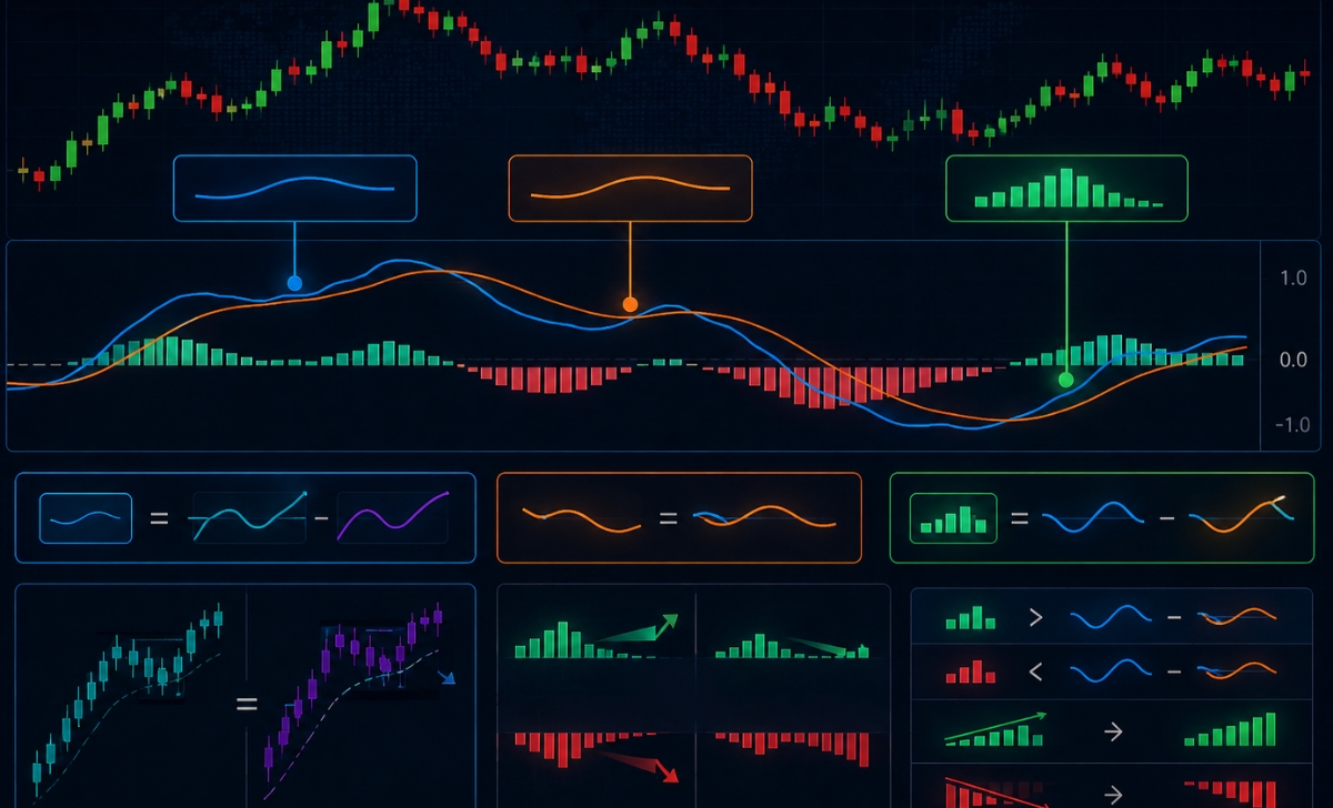 Chỉ báo MACD gồm những thành phần nào?