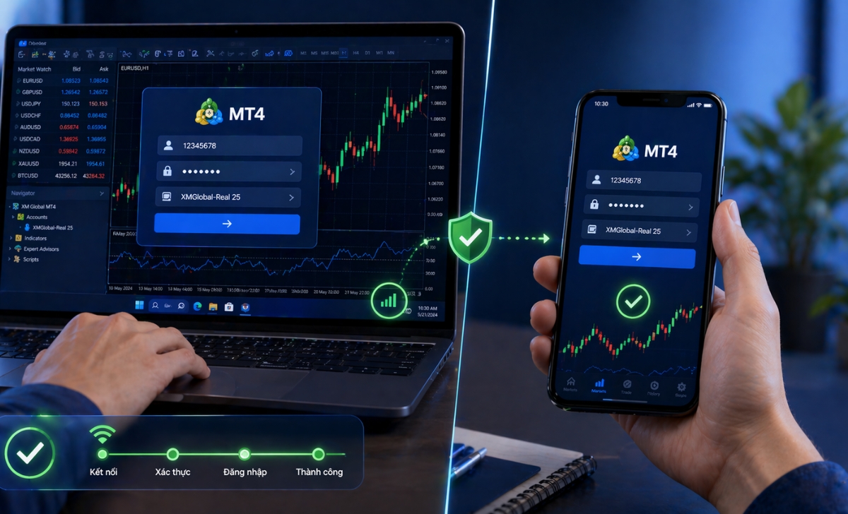 Login XM trên MT4: Cách đăng nhập chi tiết