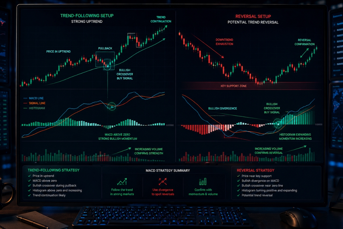 MACD trading strategy for different market conditions