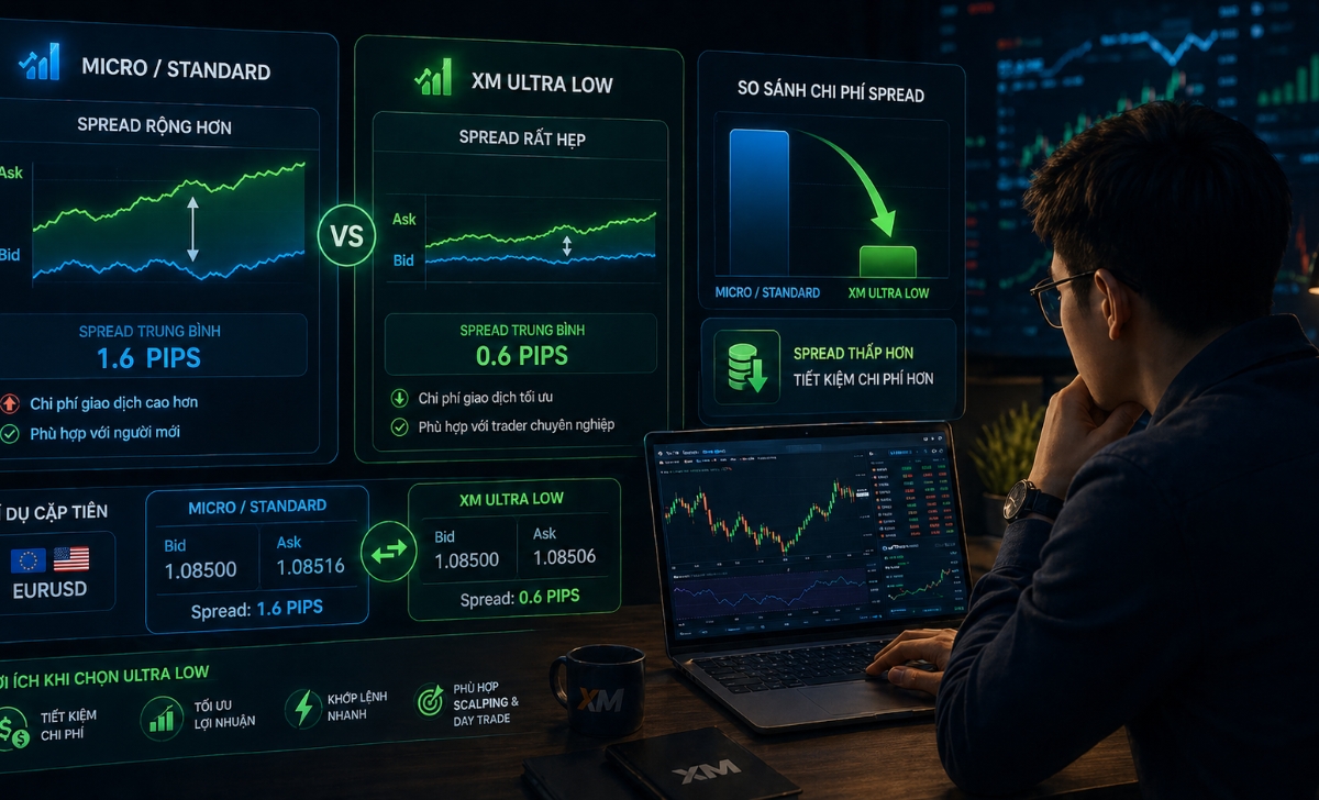 Phí Spread XM là bao nhiêu theo từng loại tài khoản?