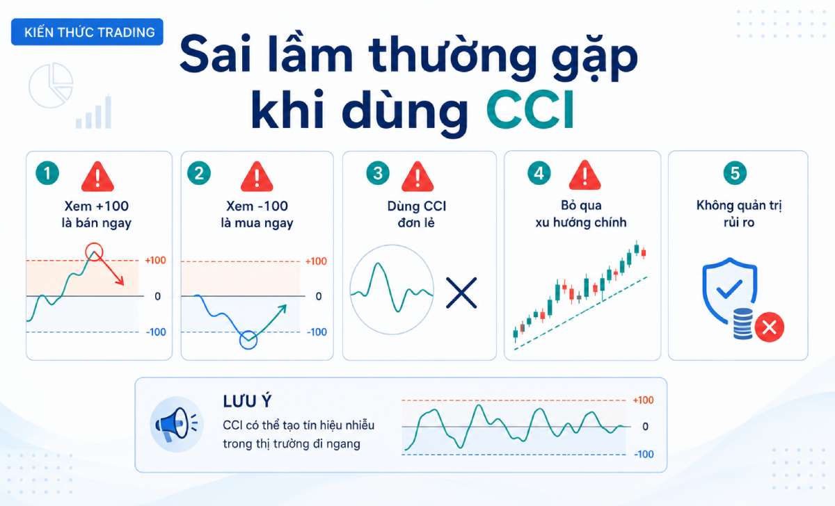 Các sai lầm thường gặp khi sử dụng chỉ báo CCI Các sai lầm thường gặp khi sử dụng chỉ báo CCI