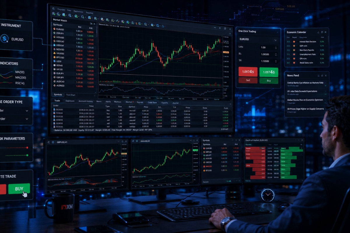 Trading workflow on XM MT4 platform