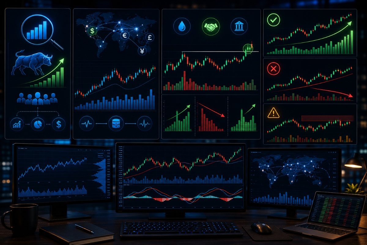 Volume analysis in trading and market context