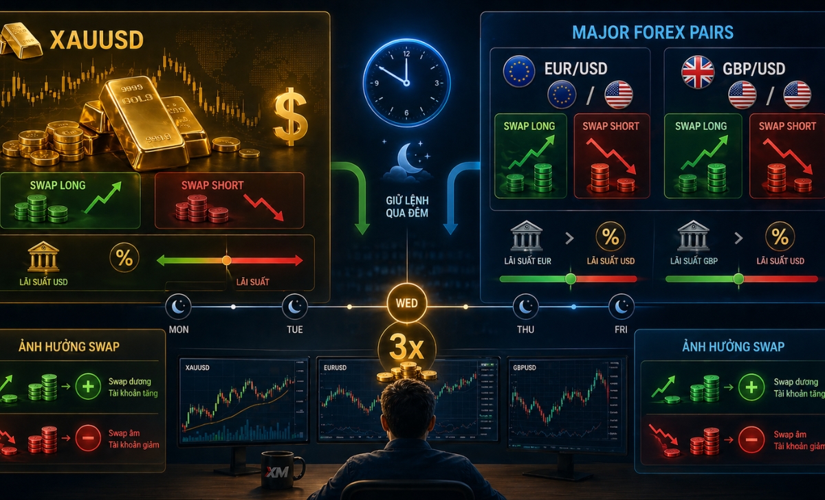 Chi tiết mức phí XM swap XAUUSD (Vàng) và các cặp tiền chính
