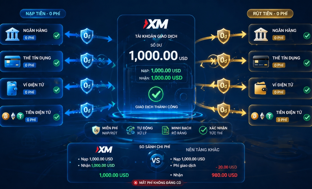Tổng quan chính sách phí nạp/rút tiền XM