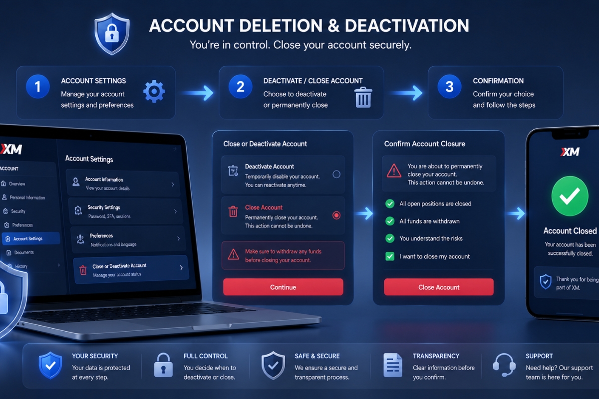 Delete XM Account: Close Account, Deactivate and Key Requirements