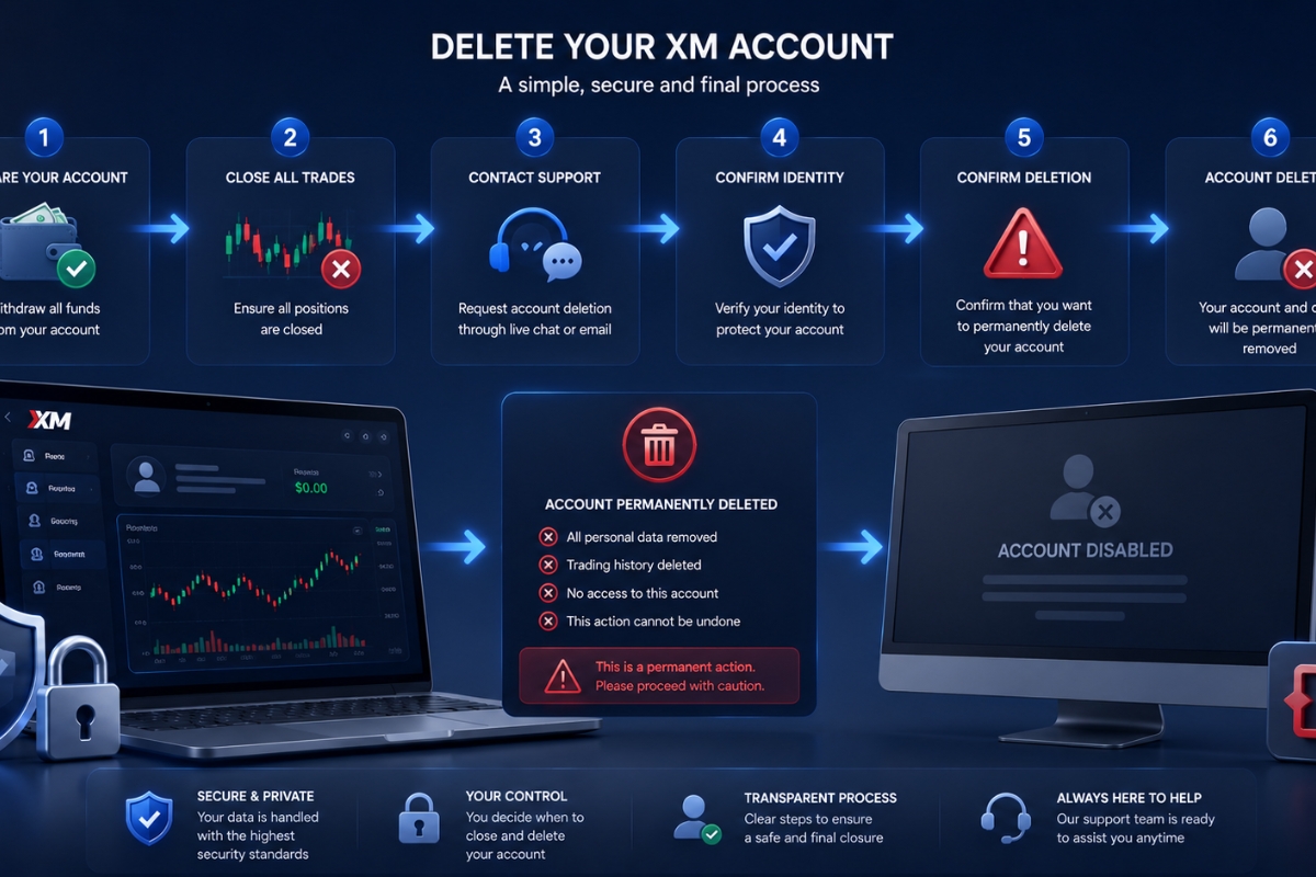 How to delete an XM account?