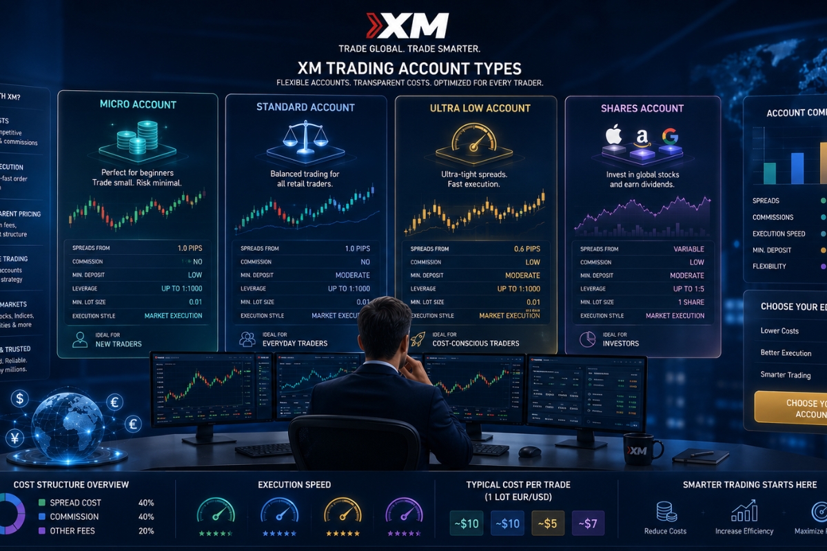 XM commission account types and trading conditions