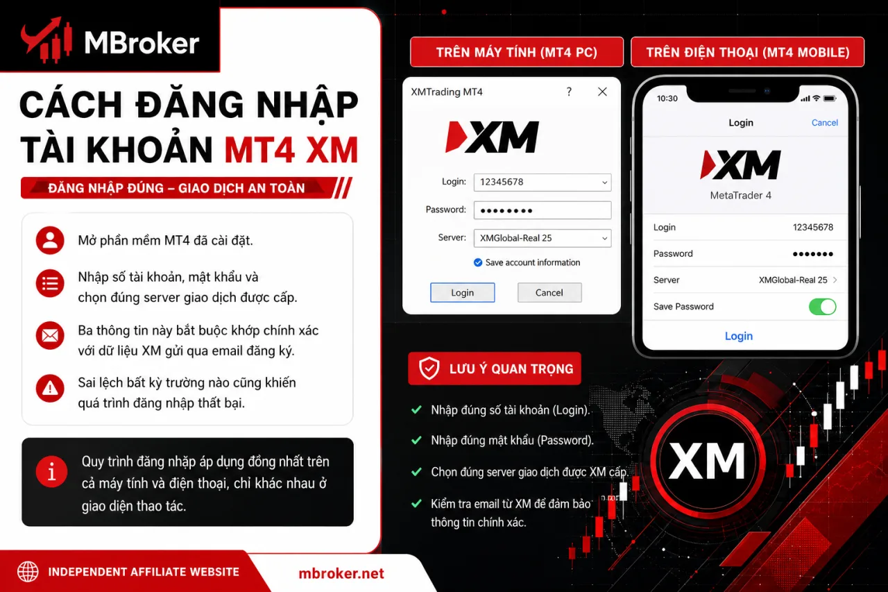 Đăng nhập tài khoản MT4 XM Đăng nhập tài khoản MT4 XM